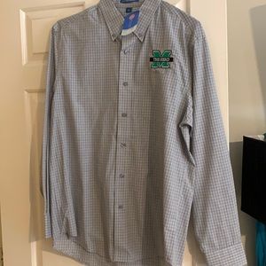 Men’s Long sleeve dress shirt. Marshall University WV authentic Collegiate